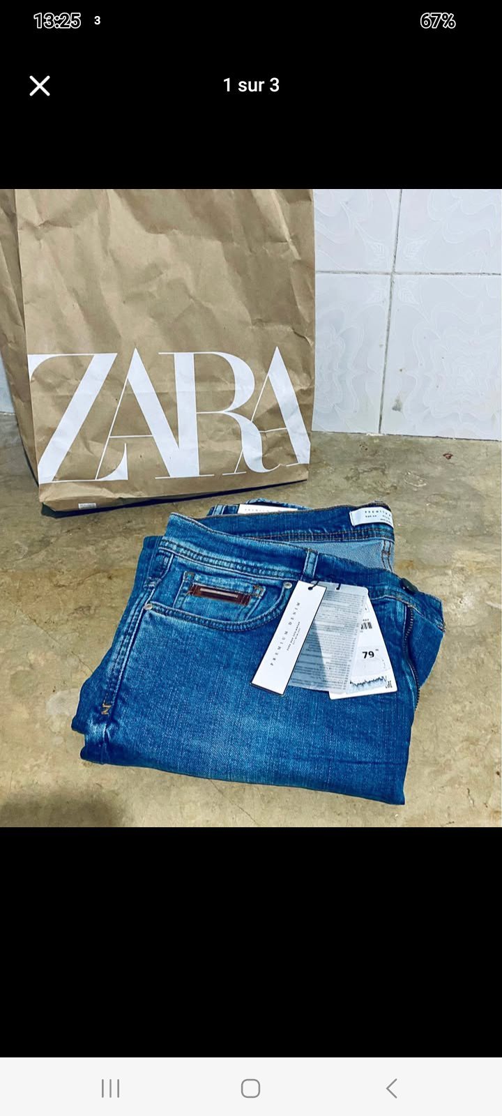 Pantalon jean zara d'origine acheté de chez boutique zara neuf avec ticket 