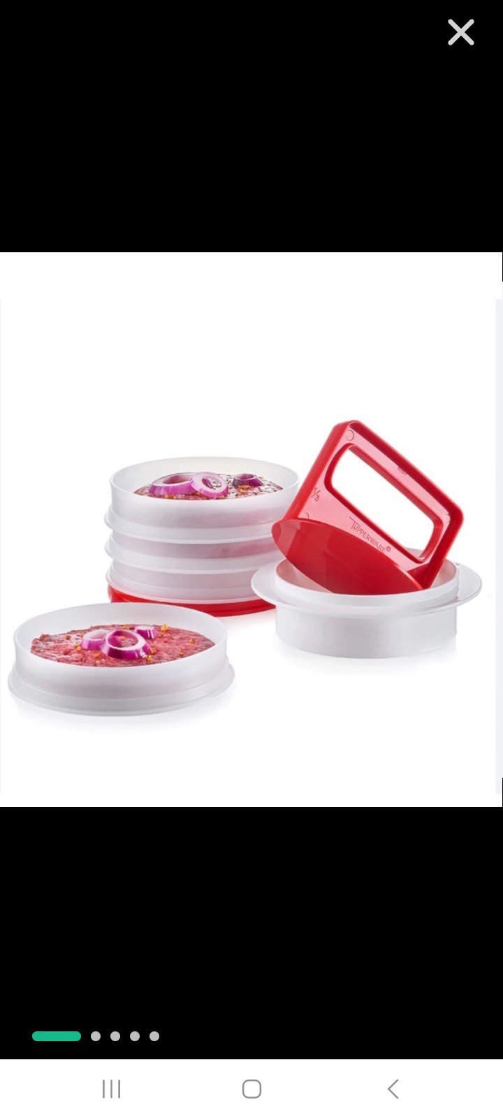 Presse hamburger et 4 boites de congélation tupperware 