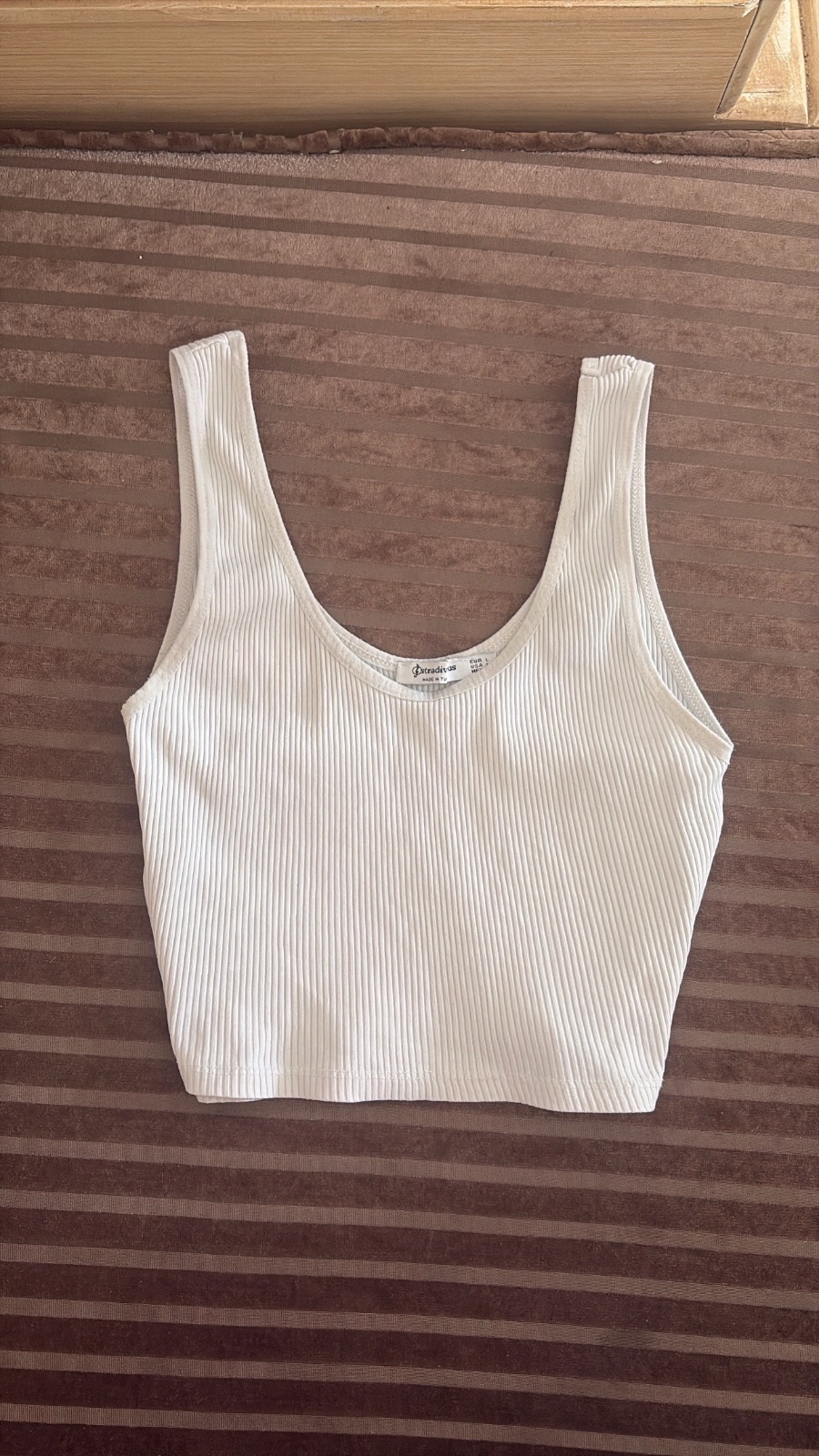 Débardeur côtelé blanc Stradivarius