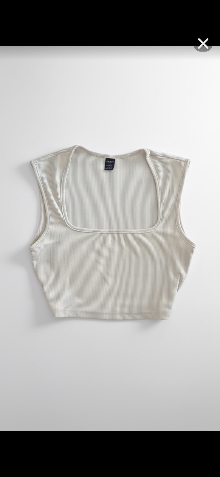 Crop top beige côtelé col carré Shein
