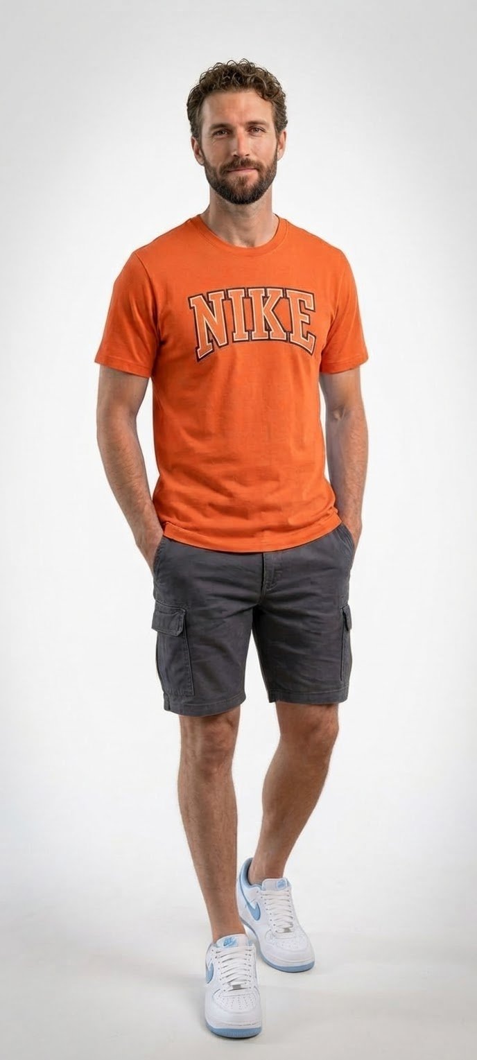 Nike Vintage Arch Logo Graphic T-Shirt – Bright Orange (Size L)