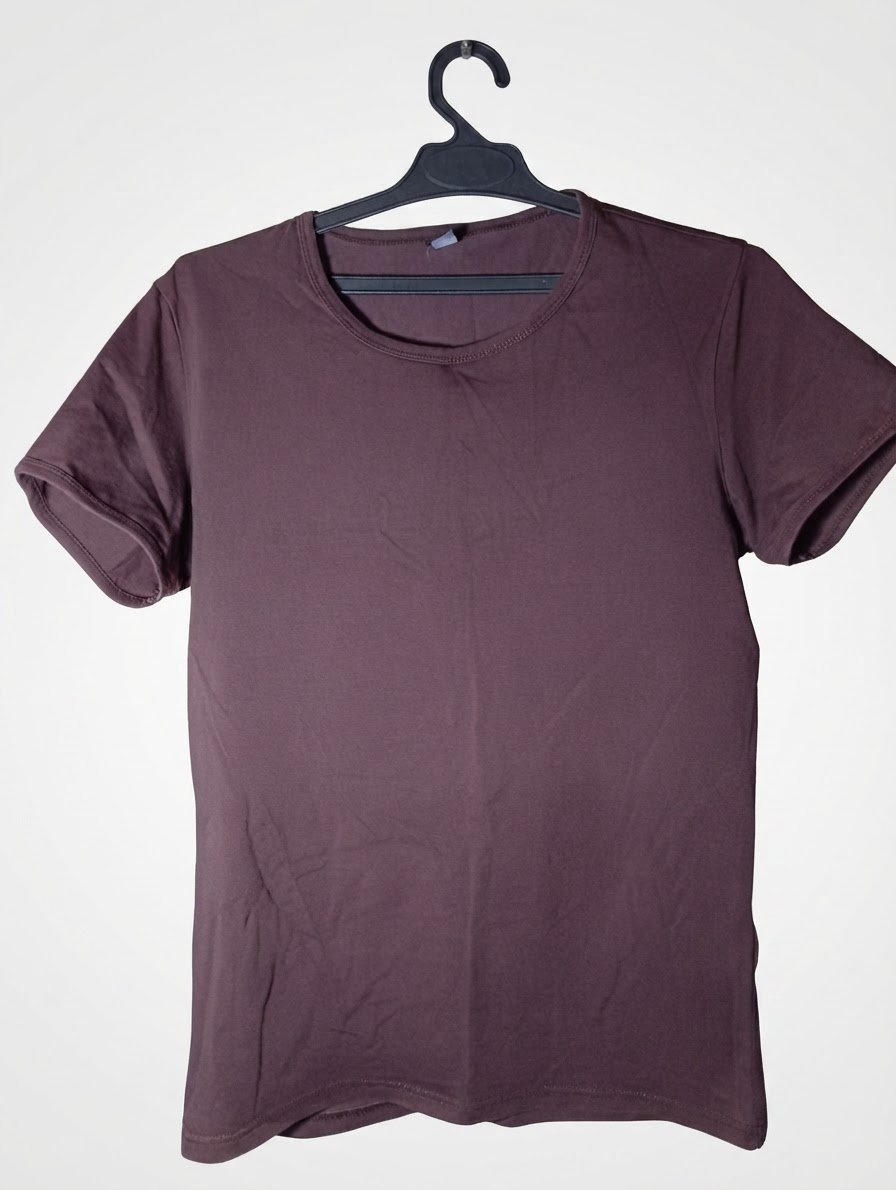 Essential Solid Plum / Mauve Brown Crewneck T-Shirt