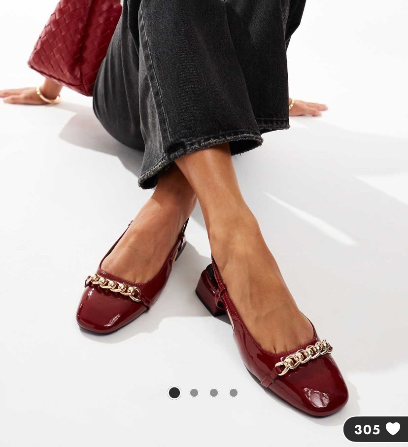 Chaussure en rouge bordeaux
