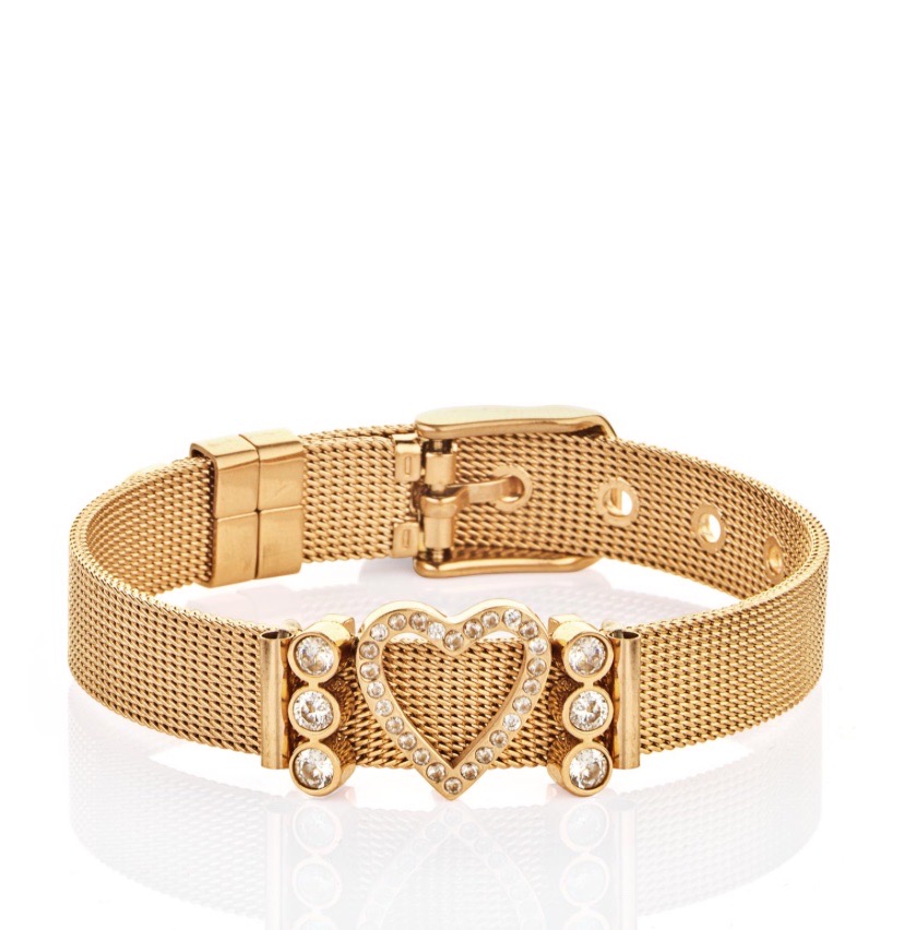 Bracelet dore en acier inoxydable 