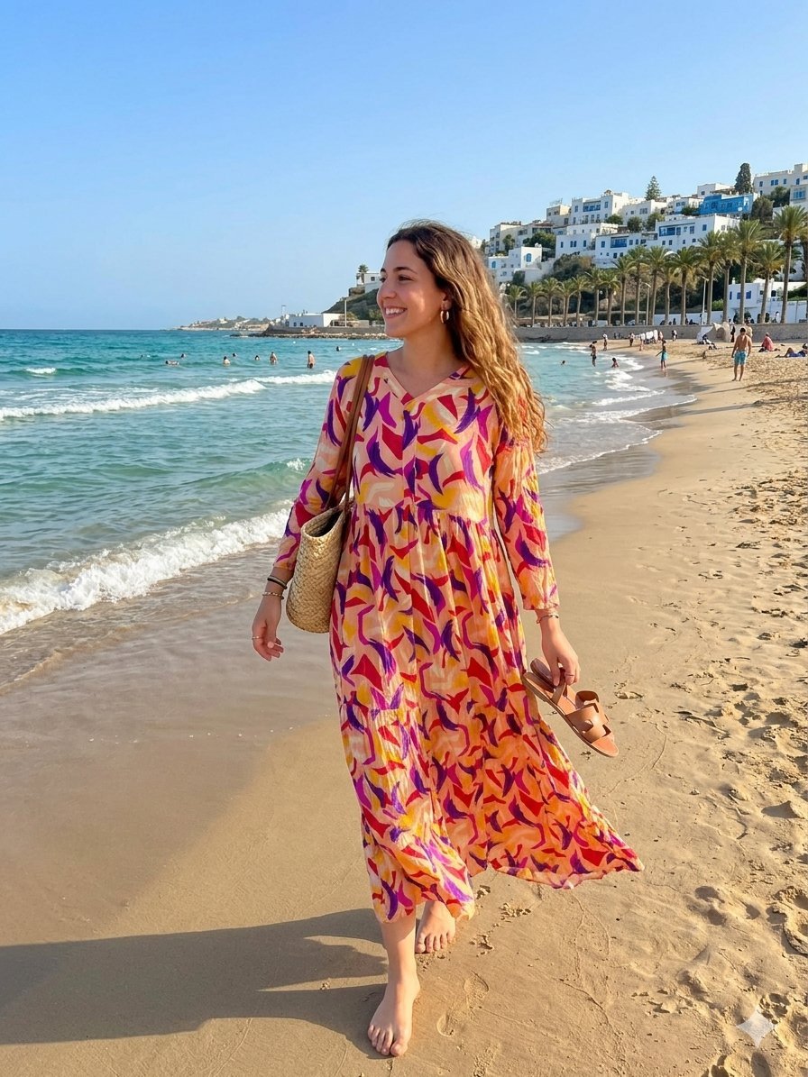 Robe  au couleurs  d'été 