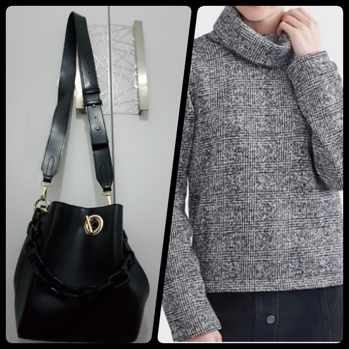 Lot: sac noir + pull 