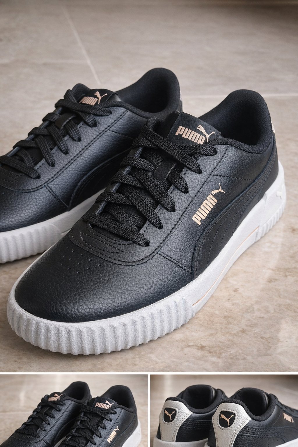 Baskets puma carina noir 100% cuir