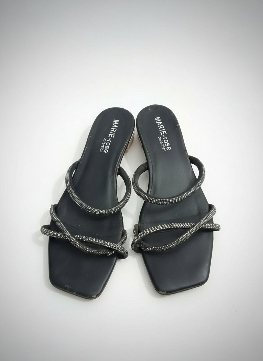 Mules noir avec estrass