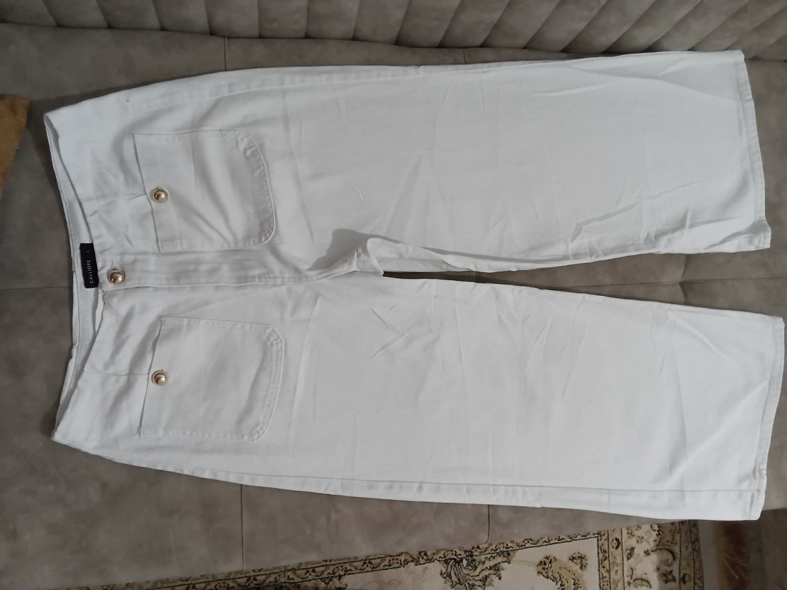 Jeans blanc panta cheville ́calliope