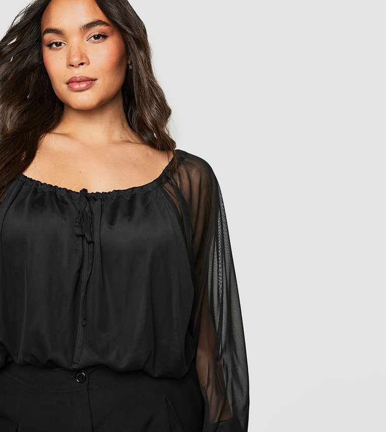 Chemisier en mousline noir h&m