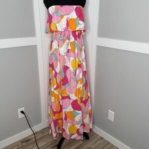 Belle Robe sans bretelles en rayon