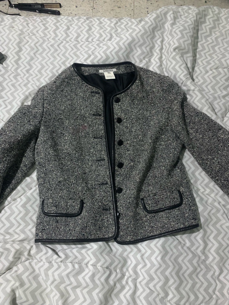 Veste en tweed grise et noir