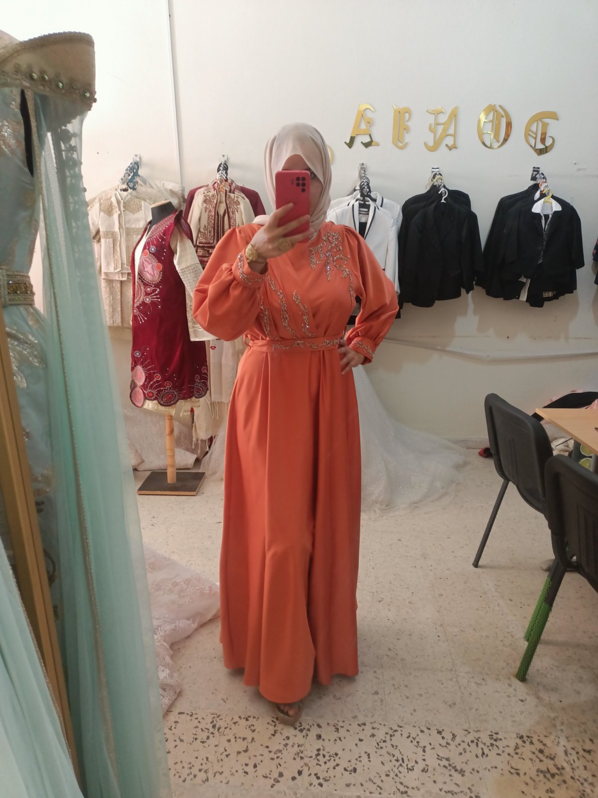 Robe soirée orange