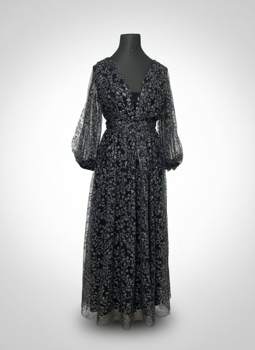 Robe soirée NOir pailleté 