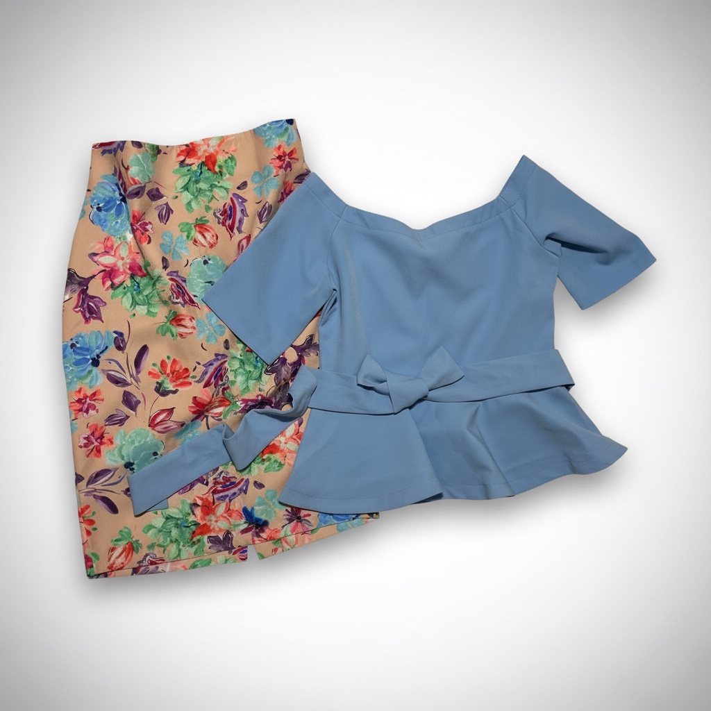 Set jupe et haut col bateau
