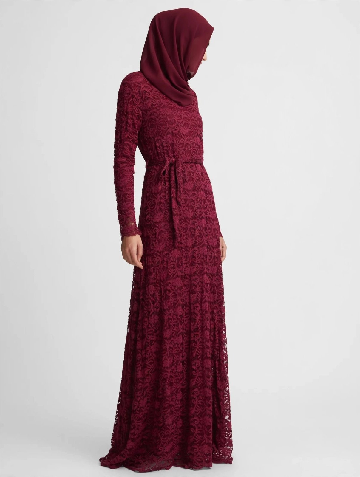 Robe bourdeau dentelle 