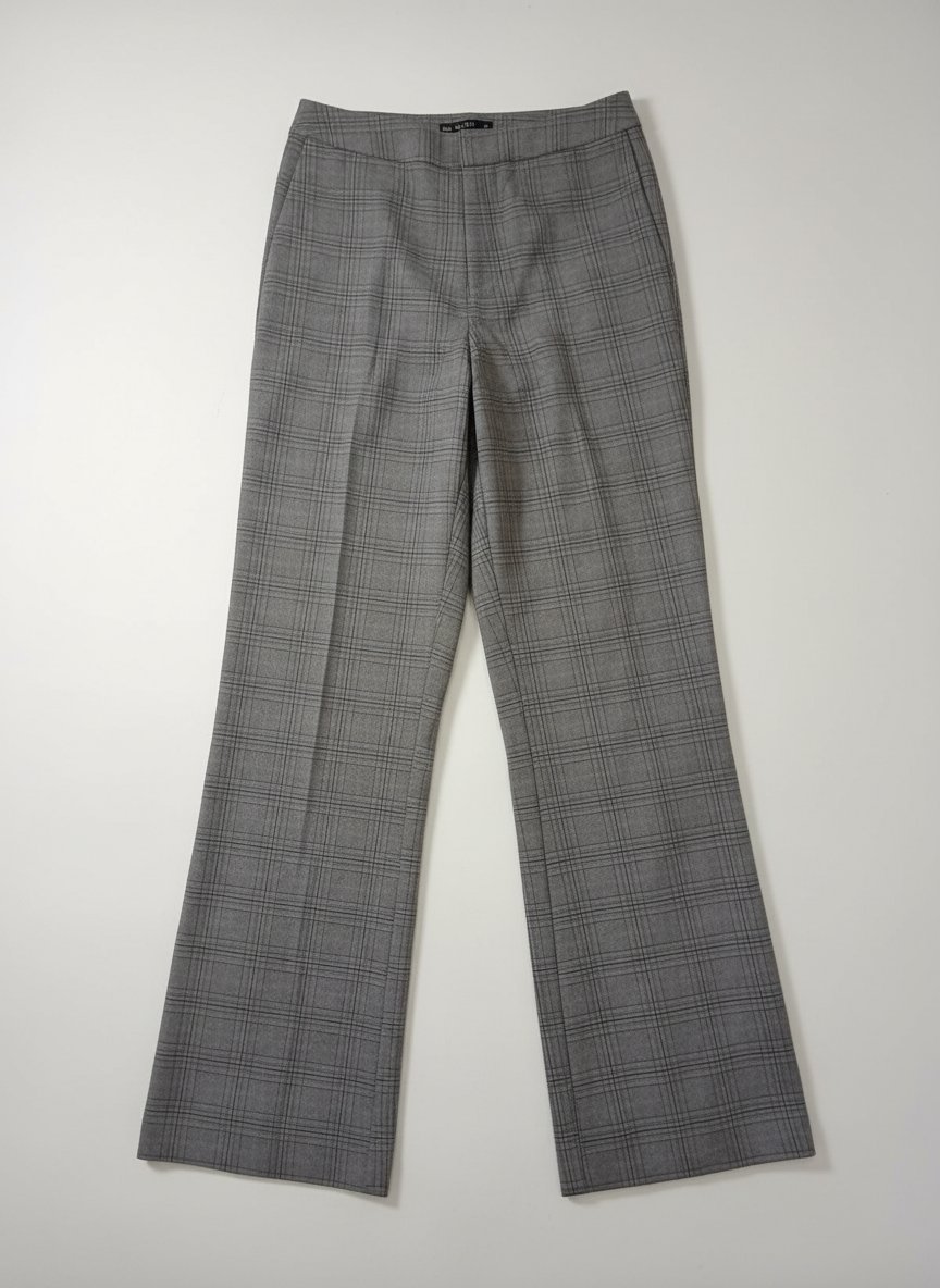 Pantalon à carreaux gris