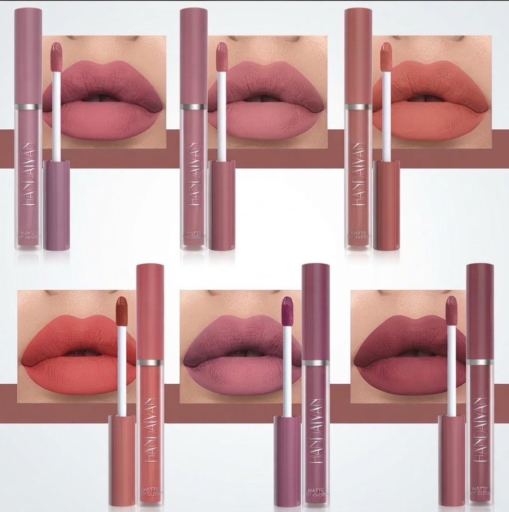 Rouge à Lèvres Liquide Mat HANDAIYAN – Nuances Nude / Rose (Neuf)