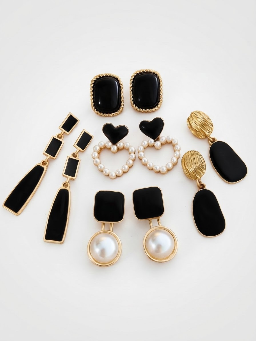 Boucles d'oreilles noir 