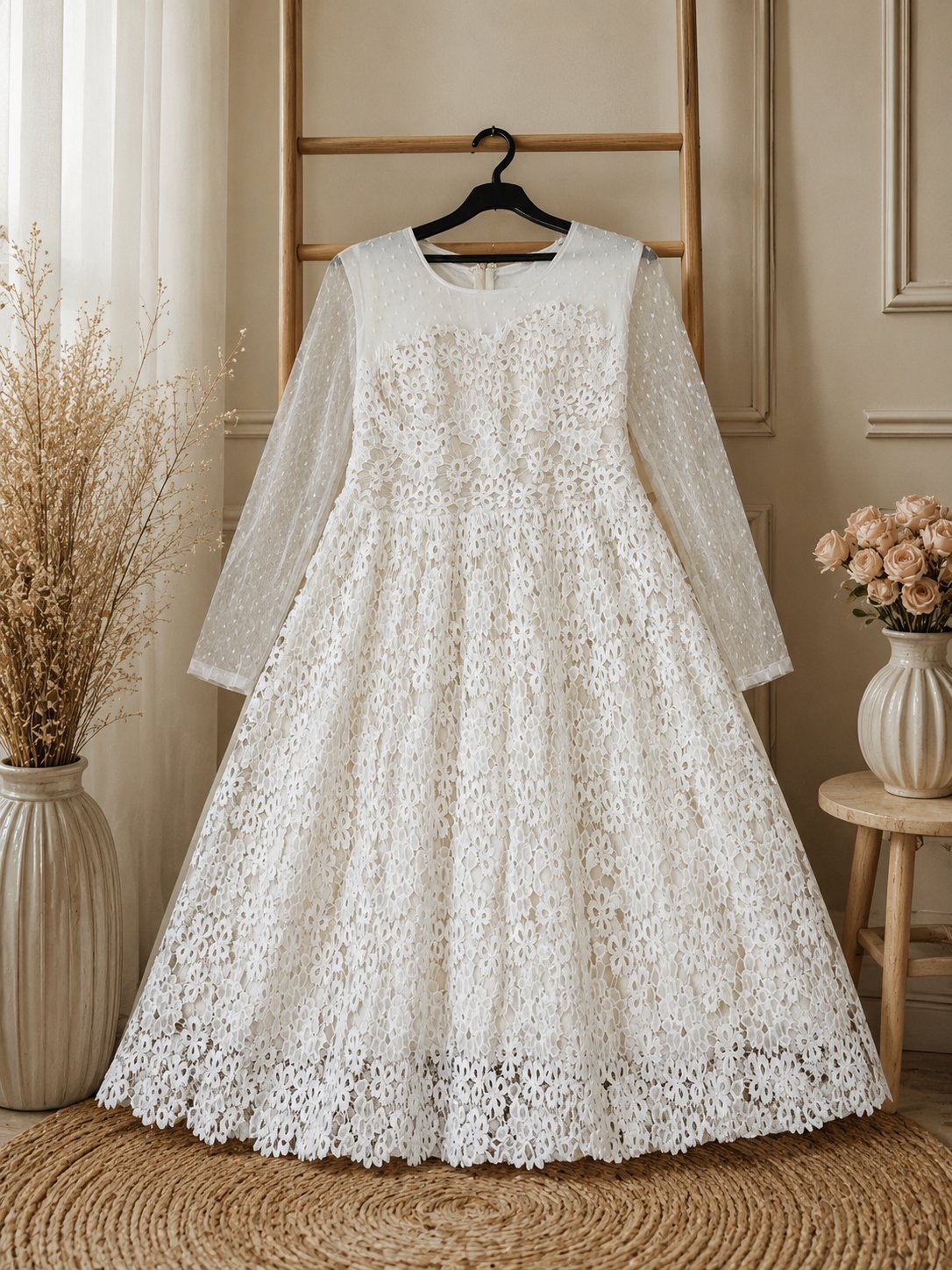 Robe blanche en dentelle 