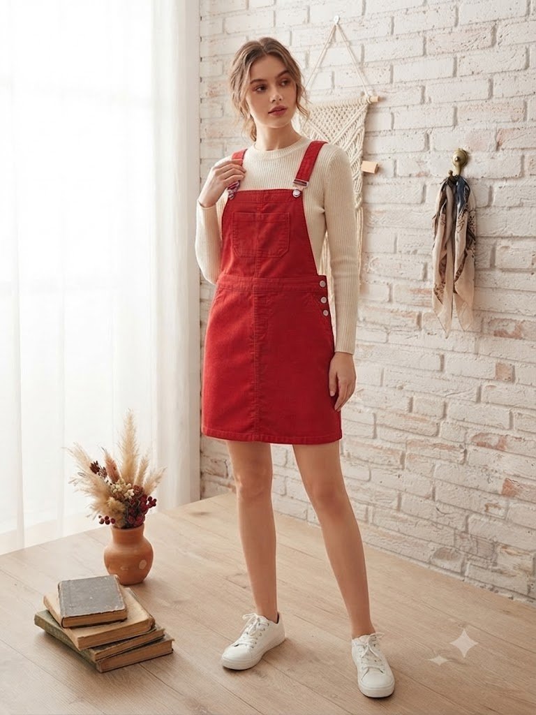Robe salopette velours 