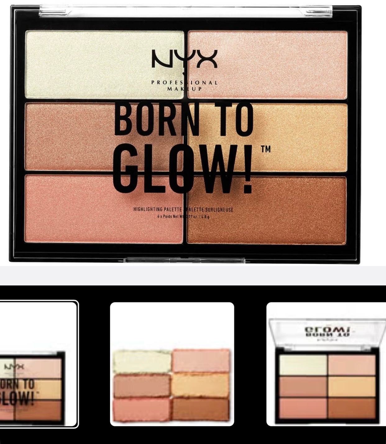NYX palette highlighting 