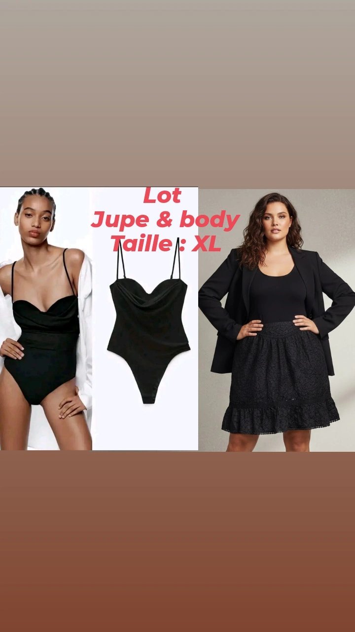 Lot jupe & body noir tout neufs à bas prix 🖤🖤🖤