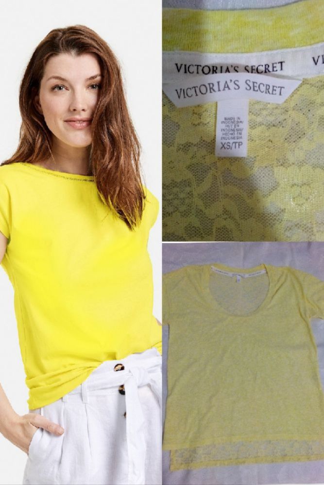 💛💛Tee-shirt oversized victoria secret en coton et dentelle 💛💛💛💛💛💛💛