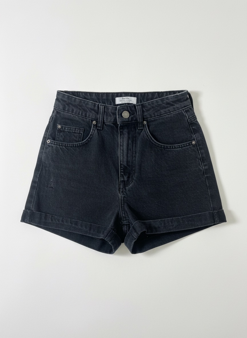 Jean short noir bershka 