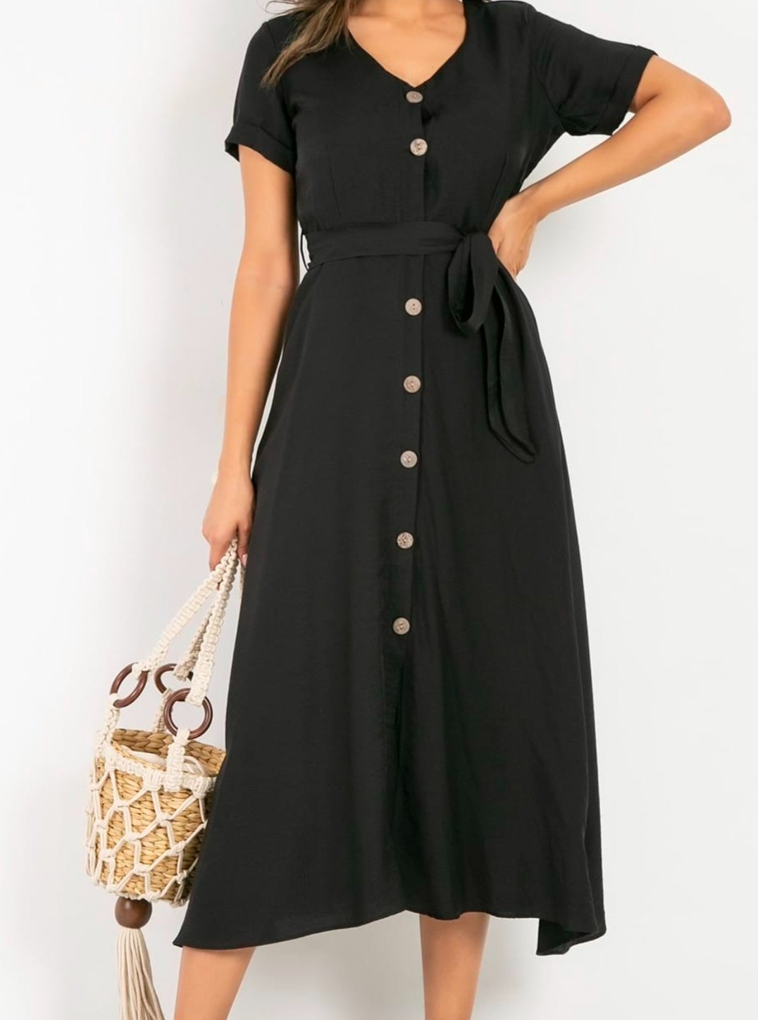 Robe noir avec ceinture