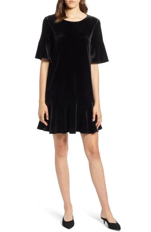 Robe en velours noir 