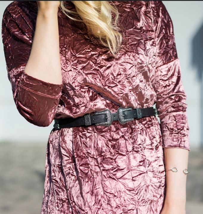 Robe velours rose
