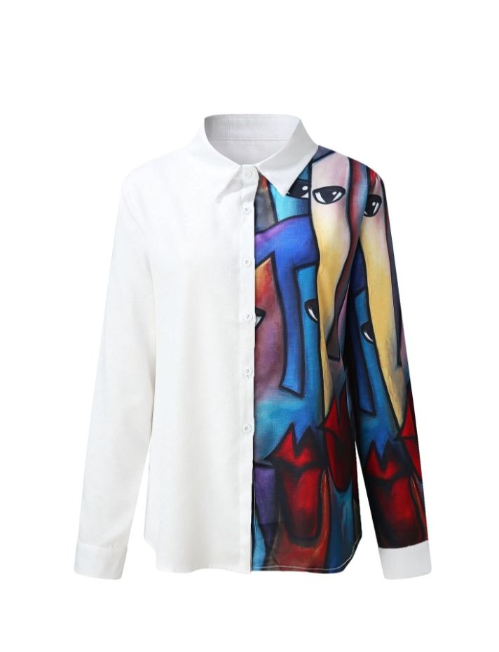 Chemise moitié imprimé, importation France 