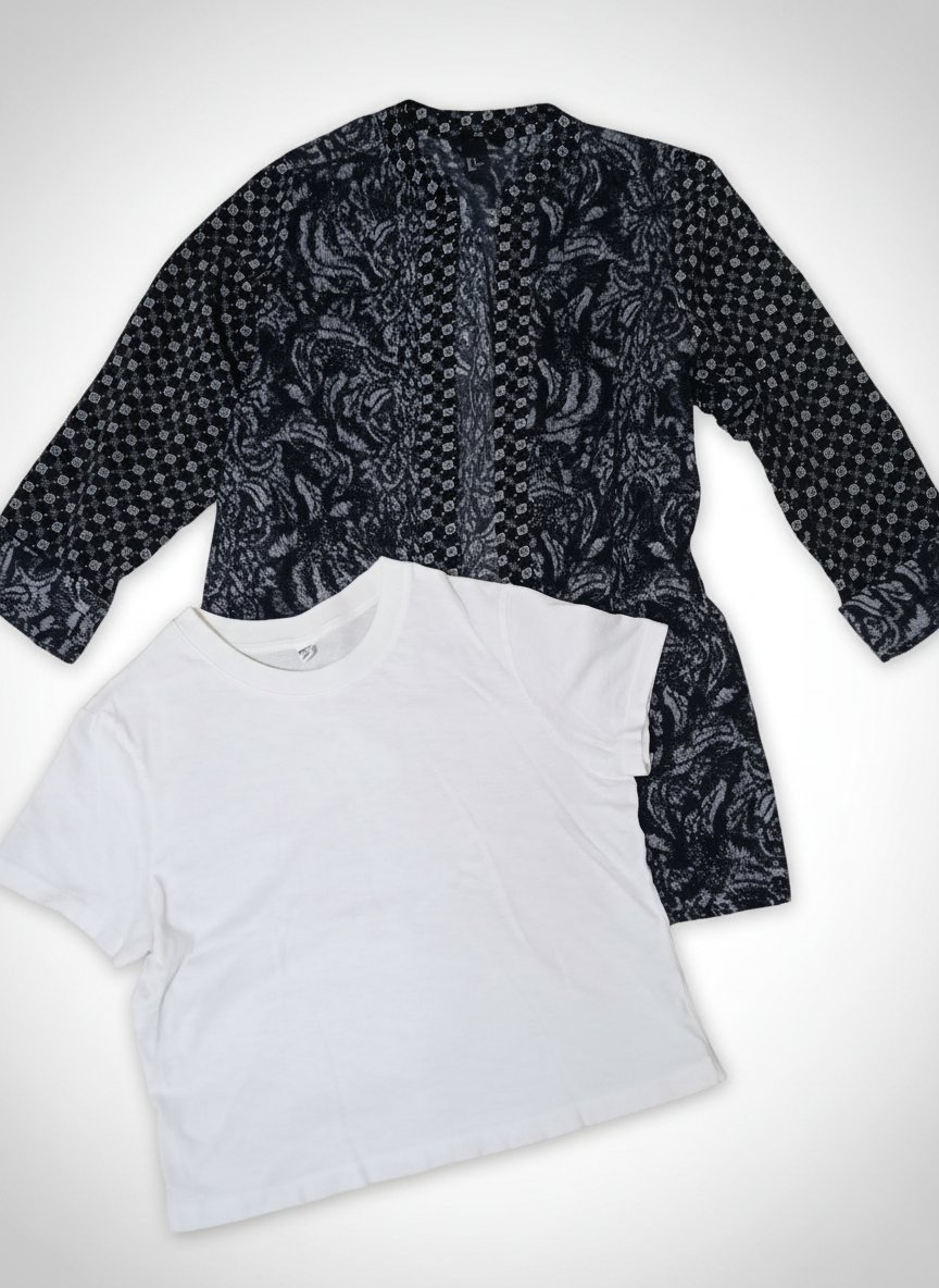 Kimono h&m + pull blanc (💯% coton)