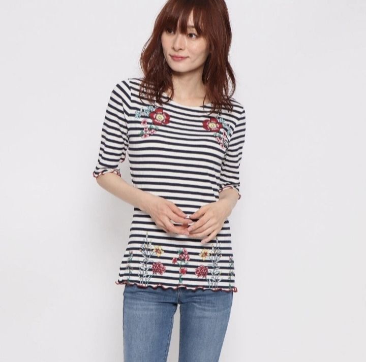 Desigual women's stripped  shirt, floral print 