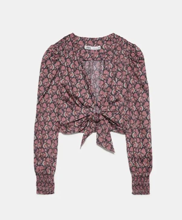 Printed top Zara 100% coton 