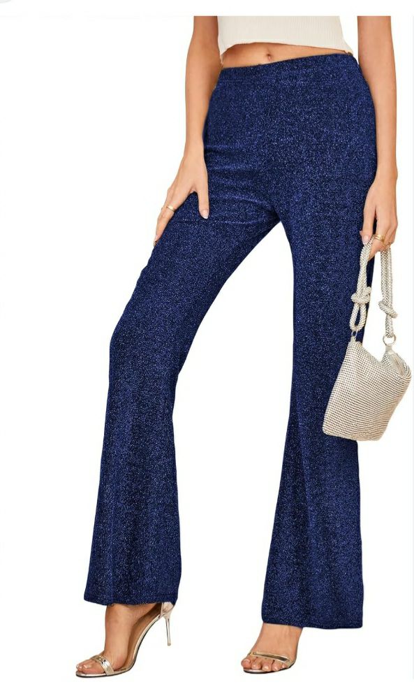 Pantalon pattes d elephant, a paillettes, parfait pour soirée 