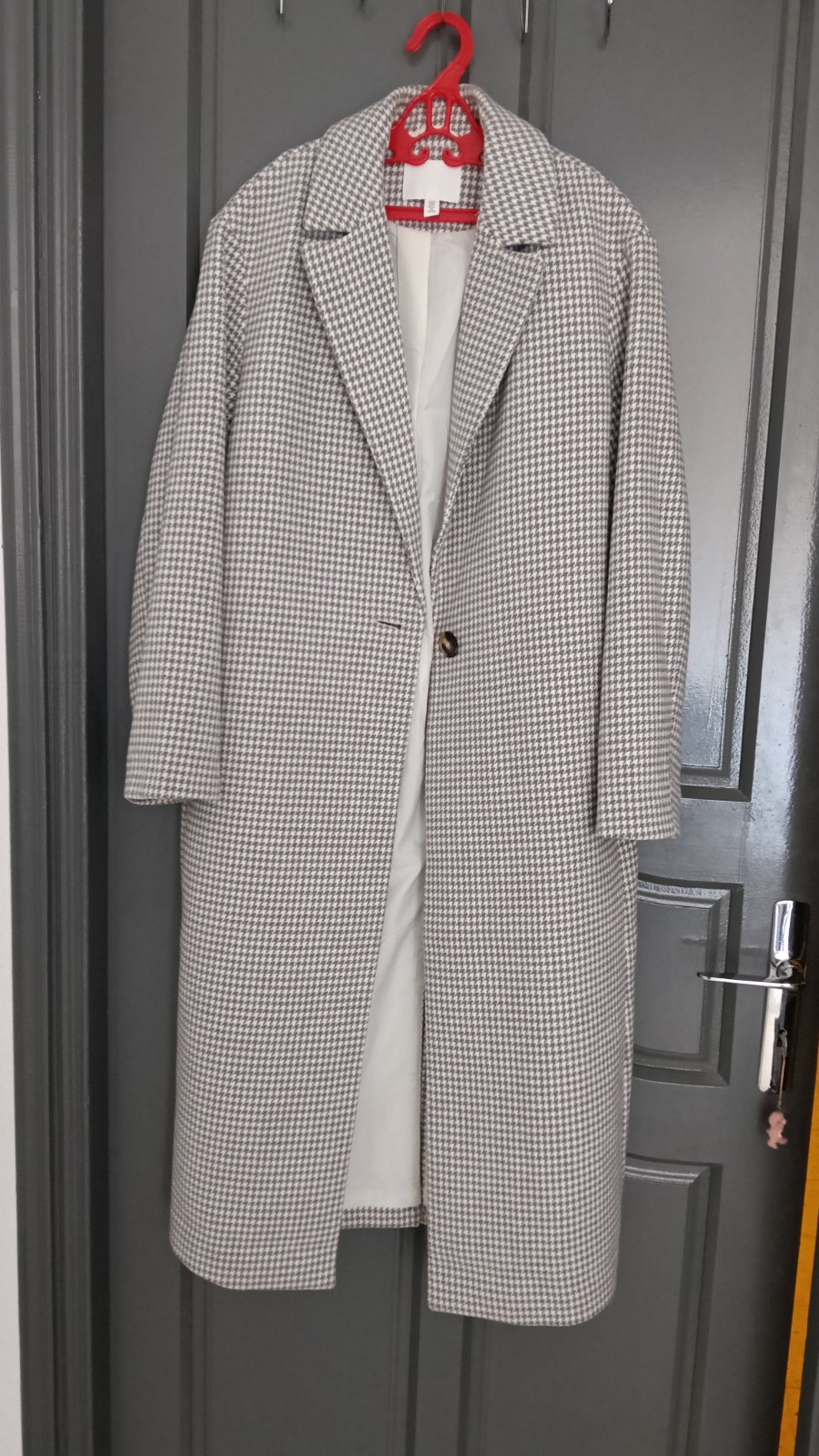 Manteau h&m pied de poule, long 