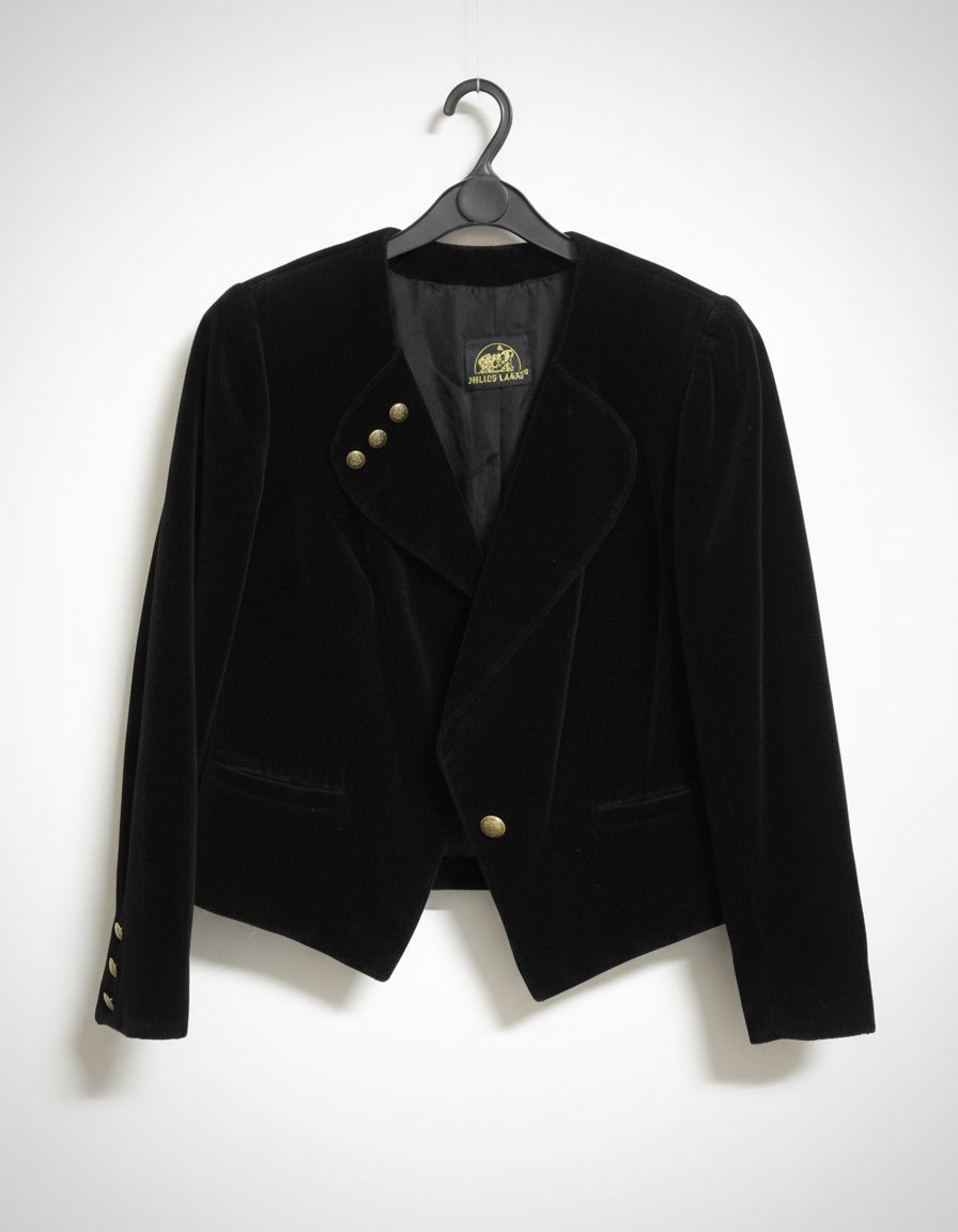Veste en velour, a manches bouffantes 