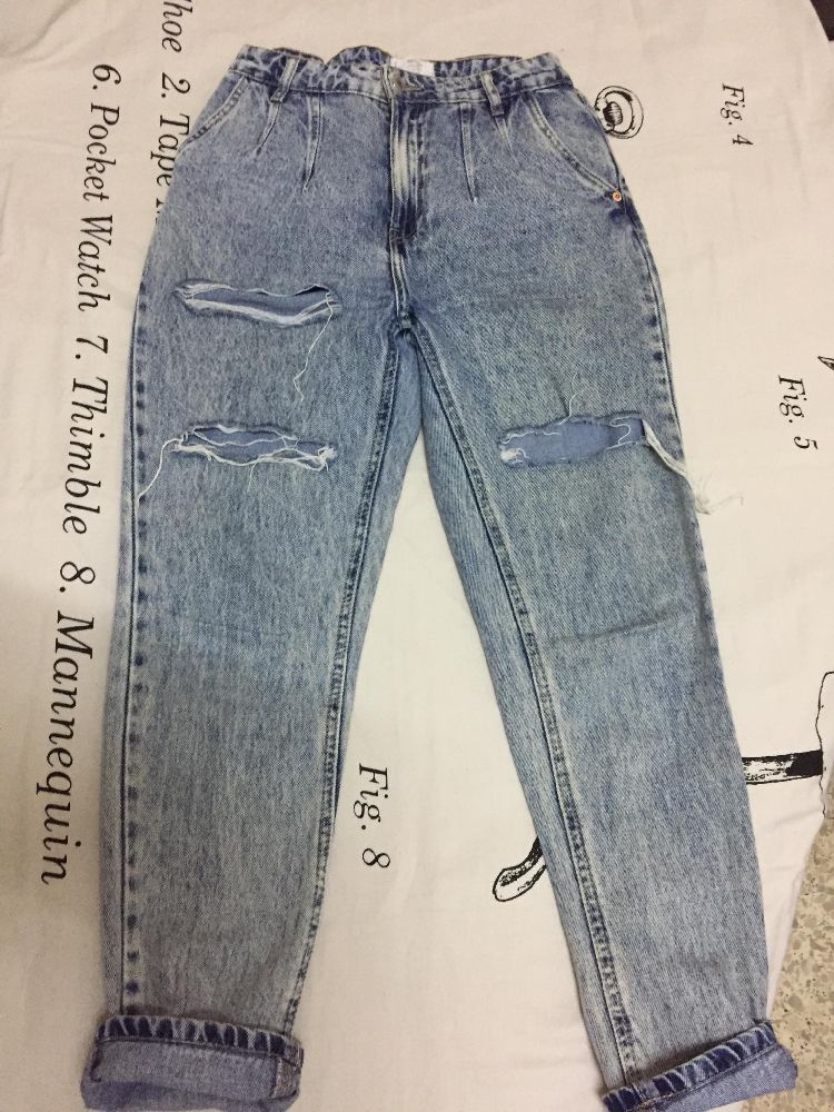 Jeans mom , taille haute 