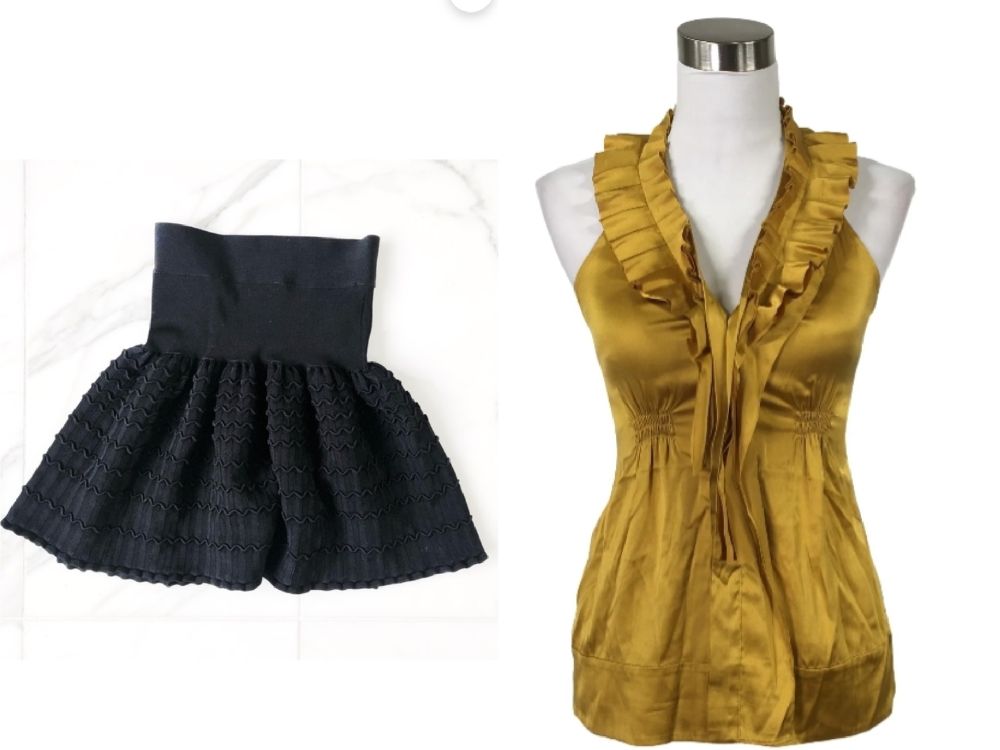 Lot: haut satiné+ jupe,  les 2 marque BCBG MAXAZRIA 