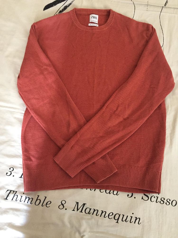 Pull Zara pour homme  couleur brique mouch orangé 