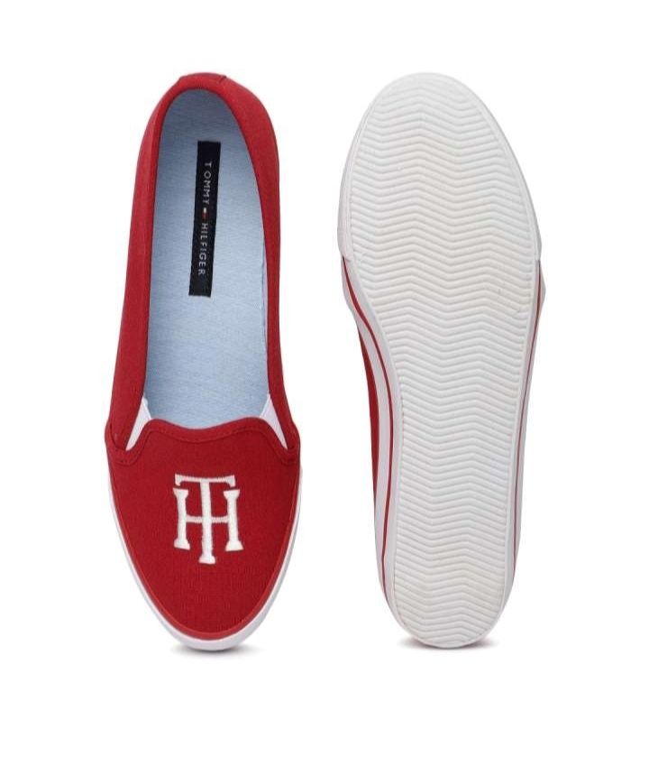 Tommy Hilfiger Woman red slip- on sneakers 