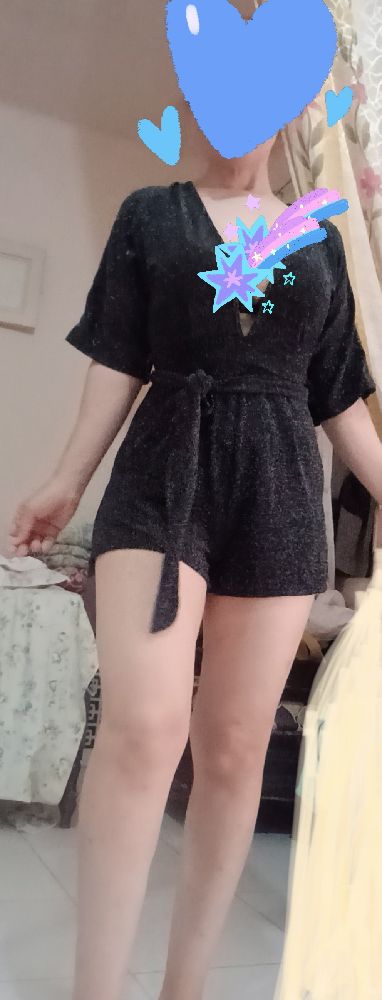 Combishort soirée, noir pailleté  en argent, marque Terranova , comme neuve 