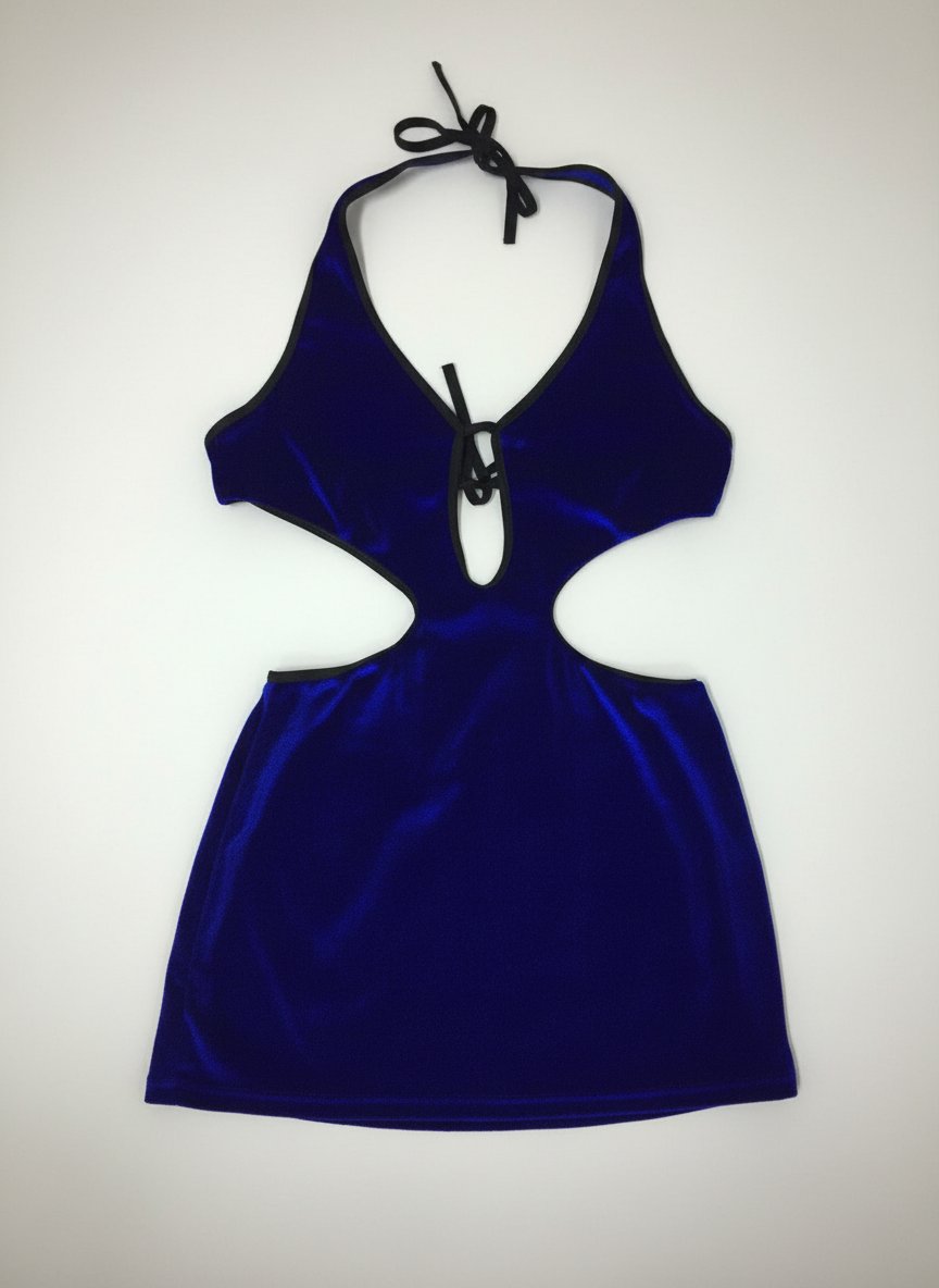 Robe en velour marque Marbella, bleu roi