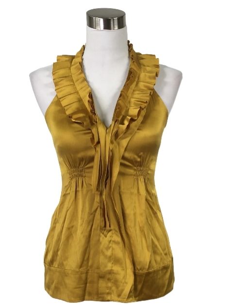 Haut satiné jaune moutarde 