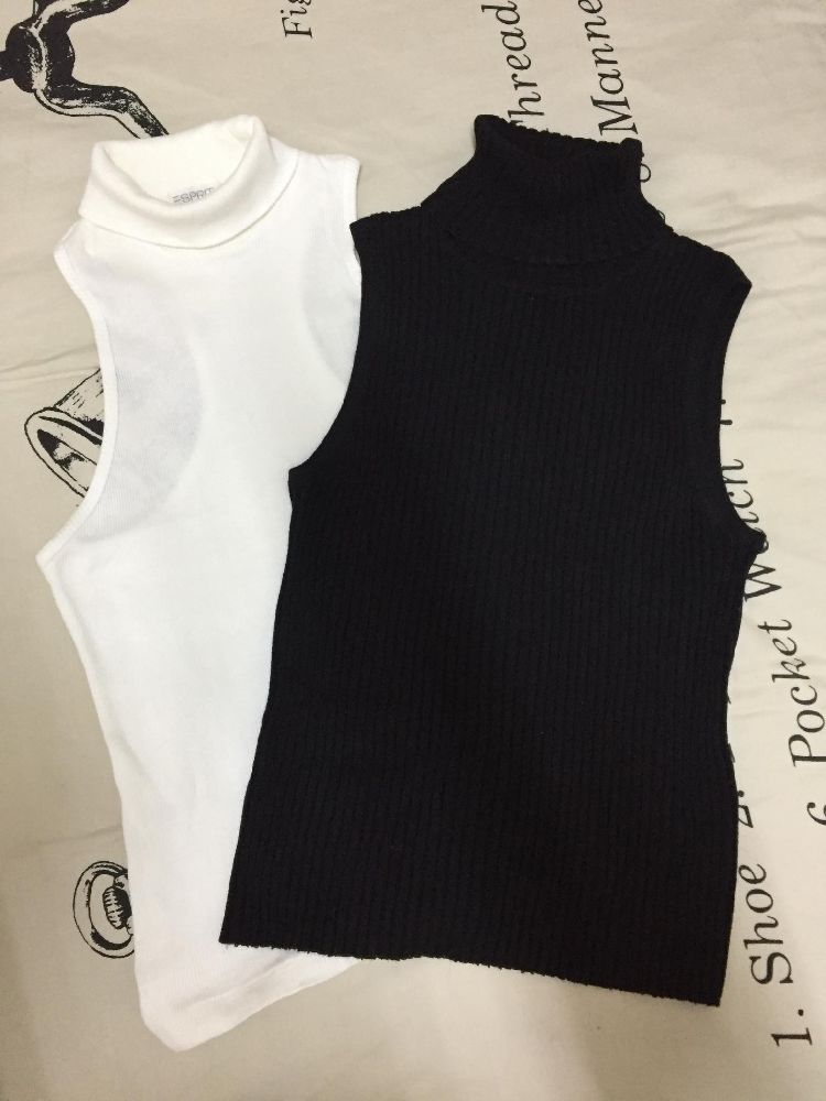 Lot de pulls: noir neuf , blanc en bon état 