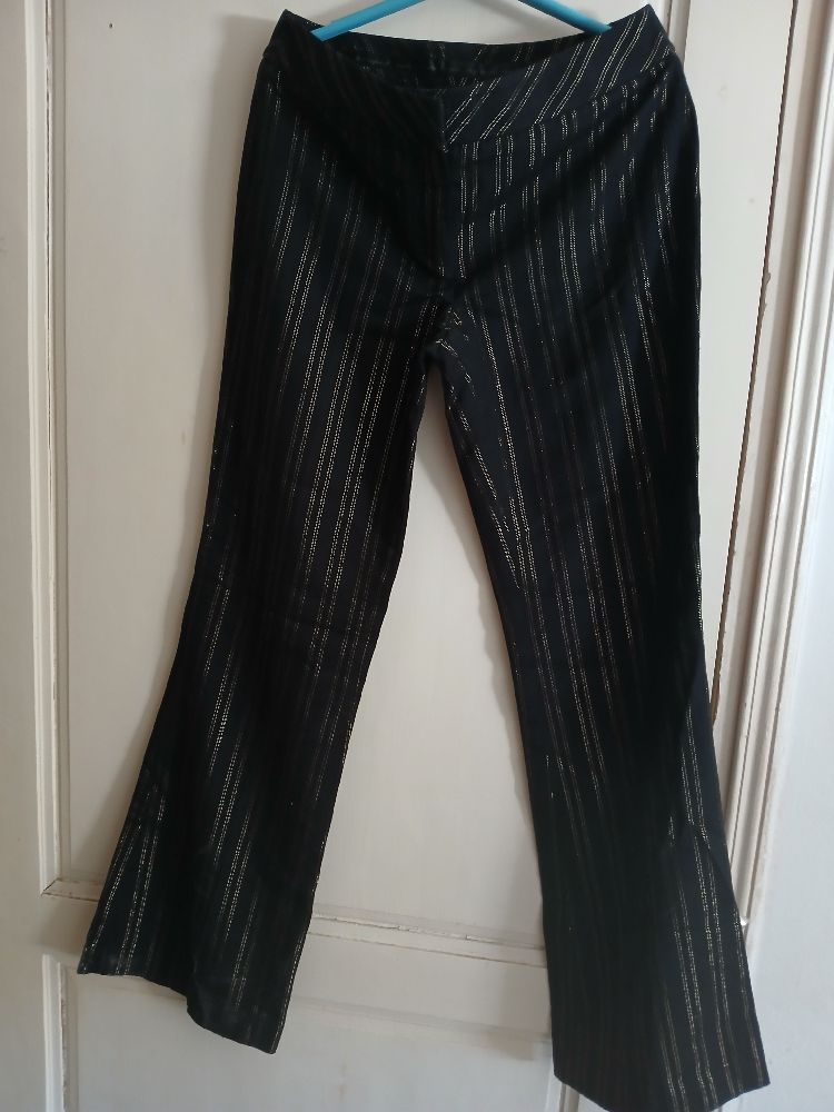 Pantalon rayé doré 