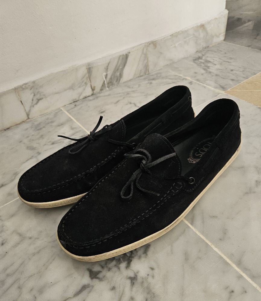 Chaussures daim bleu tods