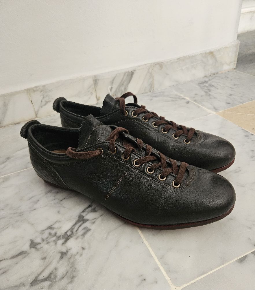 Chassures italienne pantofolo d'oro cuir souple marron 